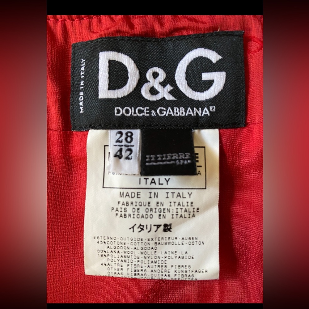 Rare VTG D & G Dolce & Gabbana Dirndl Denim Wool Bustier Size 42 - Picture 10 of 16